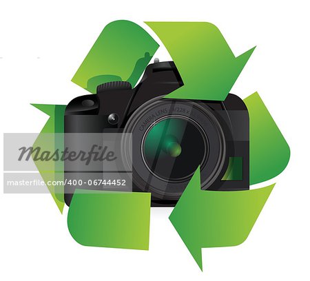 camera recycle concept illustration design over a white background