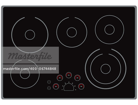 The surface of the modern electric stoves for home cooking. Vector illustration.