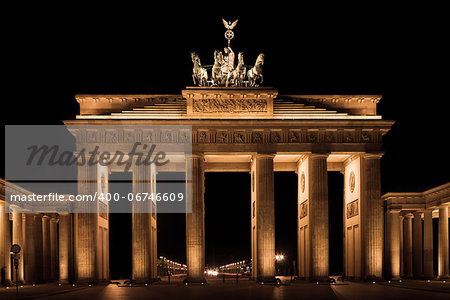 Brandenburg Gate by night in berlin germany