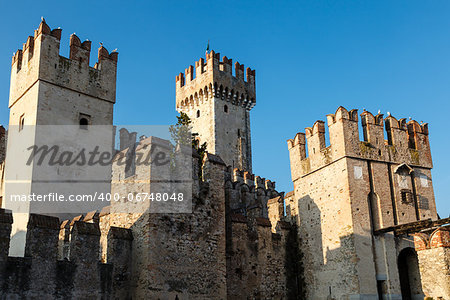 Scaliger Castle Sirmione on Garda Lake in Lombardy, Italy