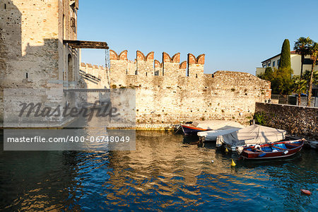 Medieval Castle on Lake Garda in Sirmione, Northern Italy