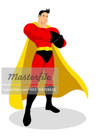 Illustration of a superhero in gallant pose