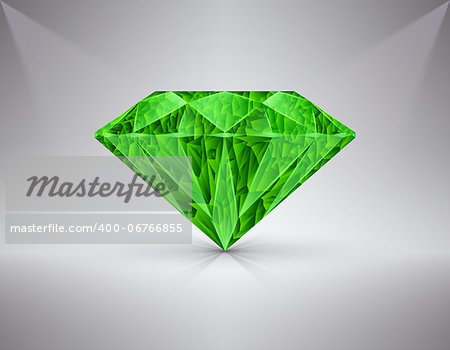 The figure depicts a jewel - an emerald.
