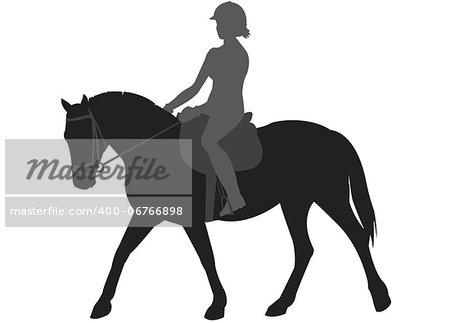 Silhouette of Horseman and horse