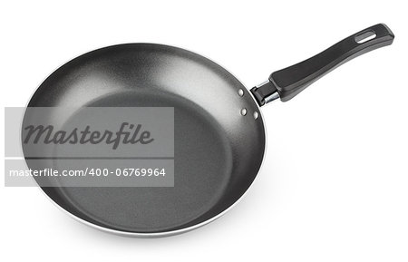 Frying pan isolated on white background with clipping path