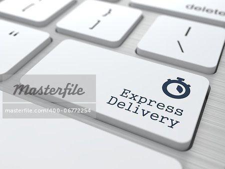 Delivery Concept. Button "Express Delivery" on Modern Computer Keyboard with Word Partners on It.