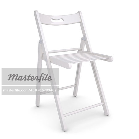 White folding chair. Isolated render on a white background
