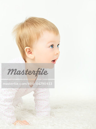 beautiful little baby with blue eyes portrait