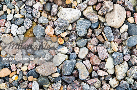 Multi-coloured sea stones, close-up