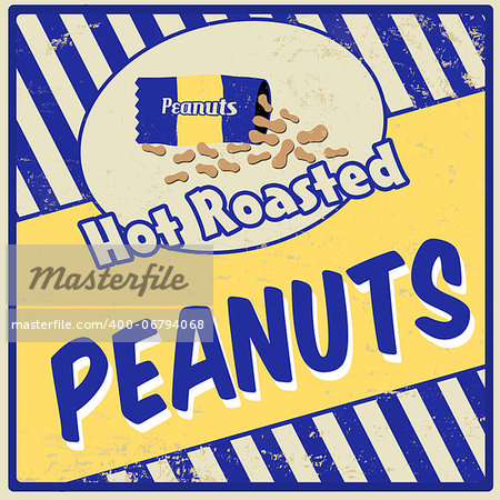 Peanuts vintage grunge poster, vector illustration