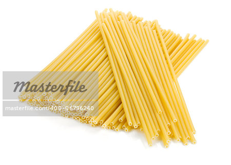 Heap of spaghetti. Isolated on white background