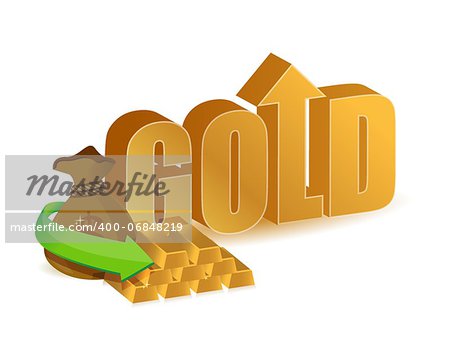 gold prices increasing illustration design over a white background