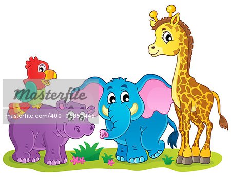 Cute African animals theme image 4 - eps10 vector illustration.