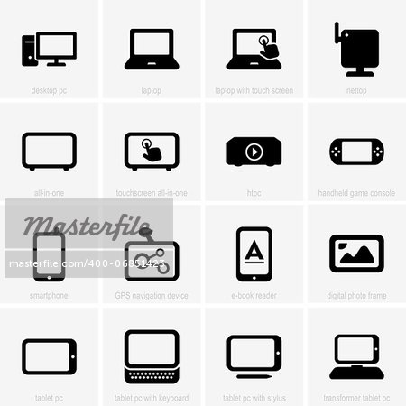 Set of computer icons