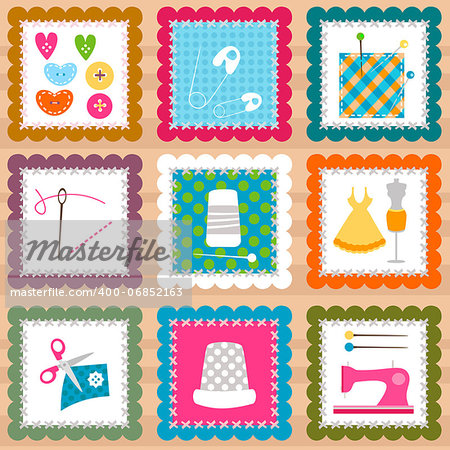 sewing elements background