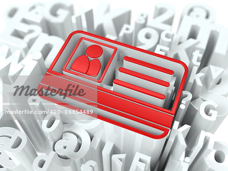 Red Identity Card on Alphabet Background. Internet Security Concept for Your Blog or Publication.