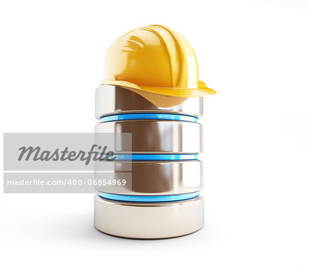 database repair and preventive maintenance 3d Illustrations on a white background