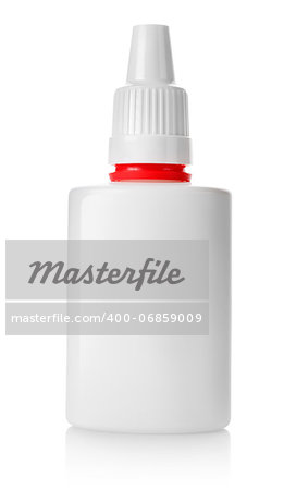 Nasal spray bottle isolated on white background. Clipping path