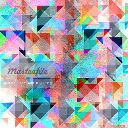 Seamless multi-colored abstract design of geometric elements