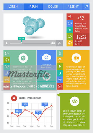 Ui, infographics and web elements including flat design. EPS10 vector illustration.