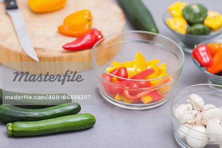 Close up of various vegetables on a table