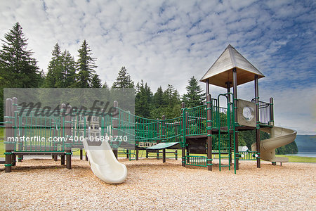 Childrens Playground at Lake Merwin Park Along Lewis River in Washington State