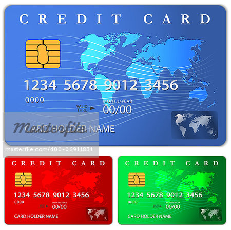 Credit or debit card design template. Vector illustration