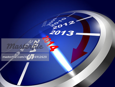 vector concept illustration of New Year 2014, eps10 file, gradient mesh and transparency used