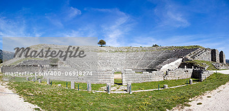 Spring view of Dodoni Ancient Theater in Greece.