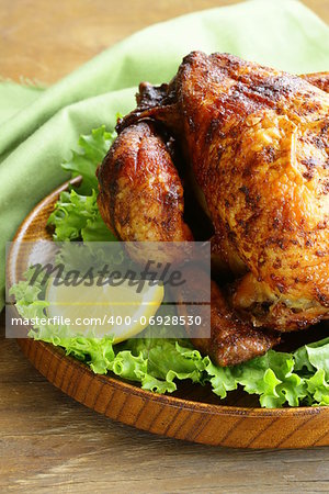 roasted chicken with herbs (thyme and sage)