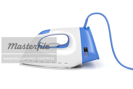 Electric iron on white background