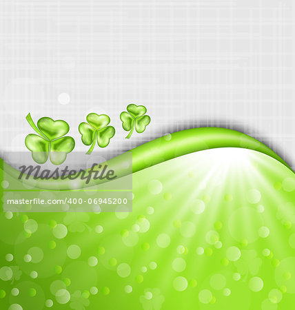 Illustration St. Patrick Day background with trefoil - vector