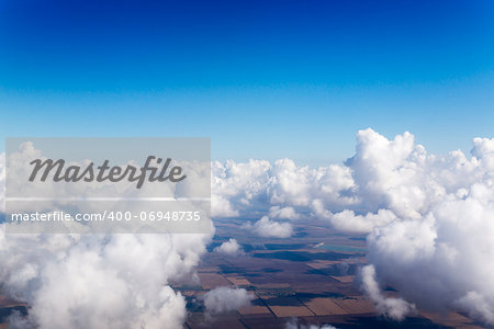 Cloudscape. Blue sky and white cloud. Sunny day. Cumulus cloud.