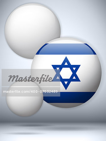Vector - Israel Flag Glossy Button