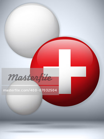 Vector - Switzerland Flag Glossy Button