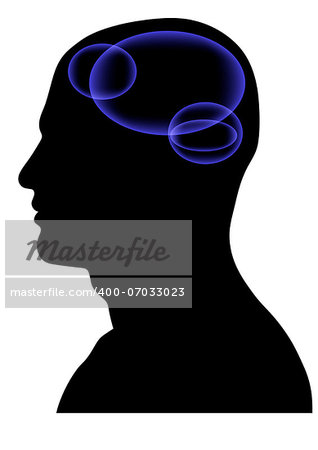 Abstract image - Glowing  Head - Intelligence - Thinking. This file is vector, can be scaled to any size without loss of quality.