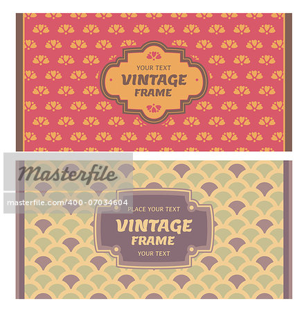 Set of card in retro style. Great for invitations and greeting cards.