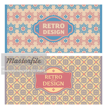 Set of card in retro style. Great for invitations and greeting cards.