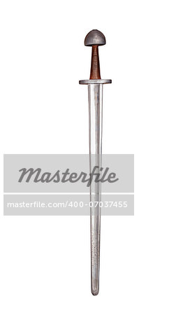 Medieval sword isolated on white background