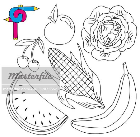 Coloring image fresh collection - vector illustration.