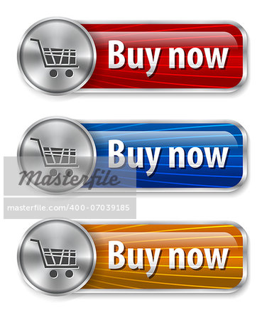 Metallic and glossy web elements with curved lines background for online shopping. Vector illustration