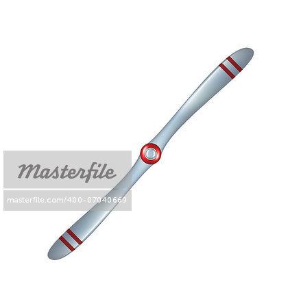 Airplane propeller in vintage design on white background