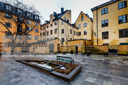 Backyard in Stockholm Old Town (Gamla Stan), Sweden