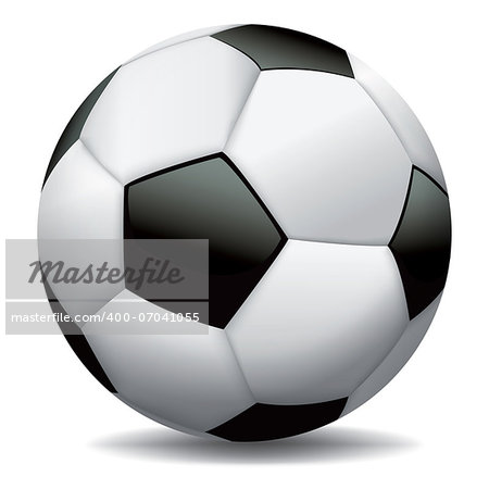 A realistic soccer ball illustration on white background. Vector EPS 10 available. EPS file contains transparencies and gradient mesh.