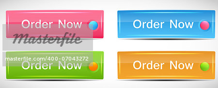 Shiny Rectangle Menu Buttons vector illustration