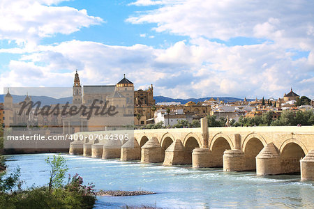 Great Mosque, Roman Bridge and Guadalquivir river, Cordoba, Spain
