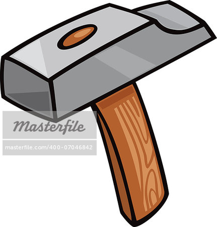 Cartoon Illustration of Hammer Tool Clip Art