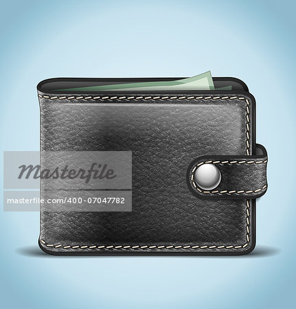 Realistic Vector Leather Wallet