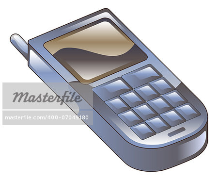 Illustration of mobile phone icon clipart