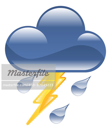 Weather icon clipart lightning thunder storm illustration